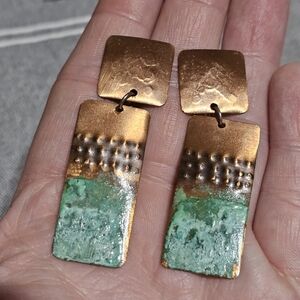 💥Boho Handcrafted Copper Patina Earrings